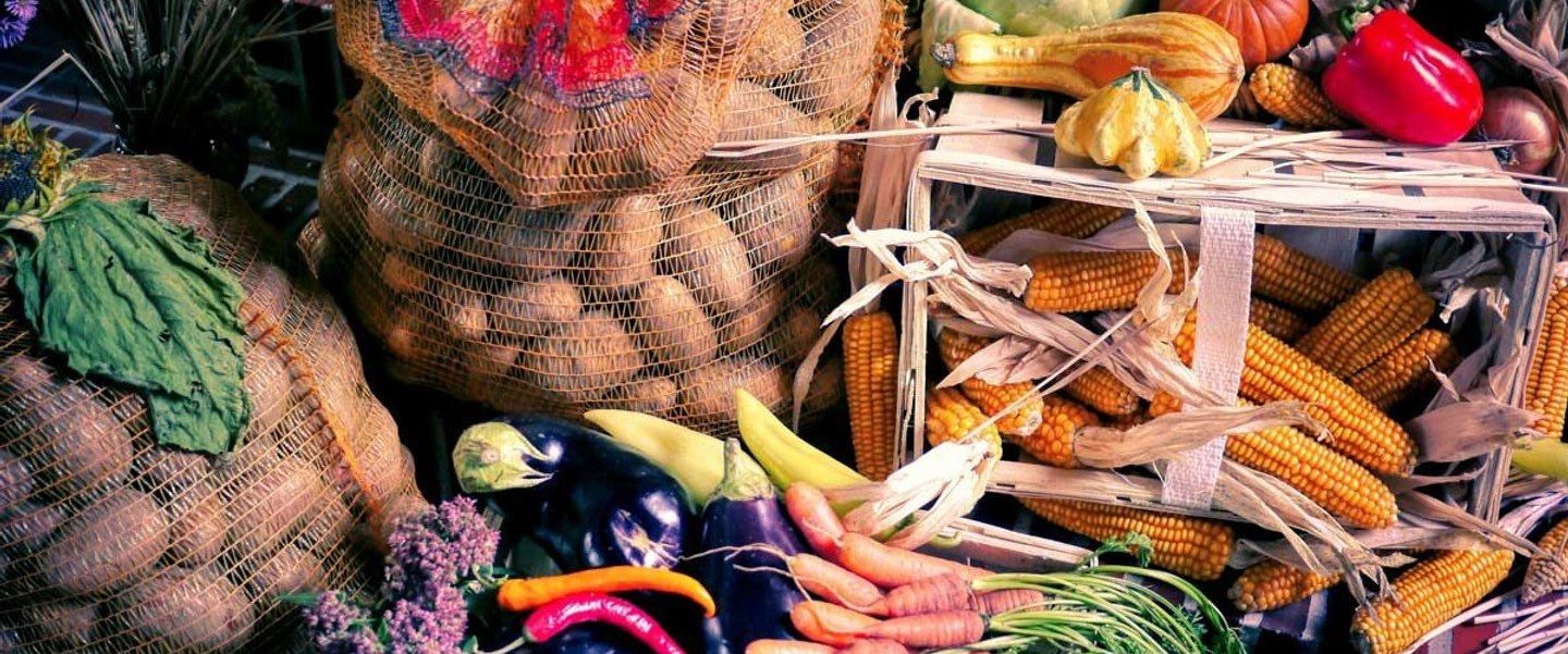 Obst und Gemüse für das Erntedankfest