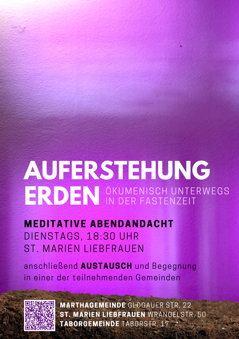 Poster zum Meditativen Abendgottesdienst "gesegnet"